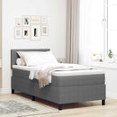LED Box Spring Bed Lys Grå og Hvid 100 x 200 cm Velourstof