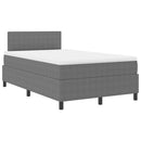 LED Box Spring Bed Lys Grå og Hvid 120 x 190 cm Velourstof