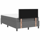 LED Box Spring Bed Lys Grå og Hvid 120 x 190 cm Velourstof