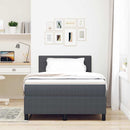 LED Box Spring Bed Mørkegrå og Hvid 120 x 190 cm Velourstof
