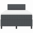 LED Box Spring Bed Mørkegrå og Hvid 120 x 190 cm Velourstof