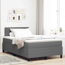 LED Box Spring Bed Lys Grå og Hvid 120 x 200 cm Velourstof