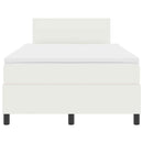 LED Box Spring Bed Creme og hvid 120 x 200 cm Velourstof