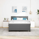 LED Box Spring Bed Lys Grå og Hvid 160 x 200 cm Velourstof
