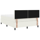 LED Box Spring Bed Creme og hvid 160 x 200 cm Velourstof