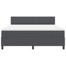 LED Box Spring Bed Mørkegrå og Hvid 180 x 200 cm Velourstof