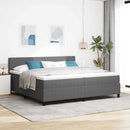 LED Box Spring Bed Lys Grå og Hvid 200 x 200 cm Velourstof