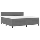 LED Box Spring Bed Lys Grå og Hvid 200 x 200 cm Velourstof