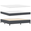 LED Box Spring Bed Mørkegrå og Hvid 200 x 200 cm Velourstof