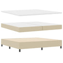 LED Box Spring Bed Lys Grå og Hvid 200 x 200 cm Velourstof
