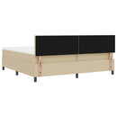 LED Box Spring Bed Lys Grå og Hvid 200 x 200 cm Velourstof