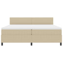 LED Box Spring Bed Lys Grå og Hvid 200 x 200 cm Velourstof