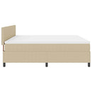 LED Box Spring Bed Lys Grå og Hvid 200 x 200 cm Velourstof