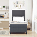 LED Box Spring Bed Mørkegrå og Hvid 80 x 200 cm Velourstof