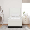 LED Box Spring Bed Creme og hvid 80 x 200 cm Velourstof