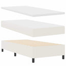 LED Box Spring Bed Creme og hvid 80 x 200 cm Velourstof