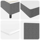 LED Box Spring Bed Lys Grå og Hvid 90 x 190 cm Velourstof