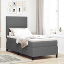 LED Box Spring Bed Lys Grå og Hvid 90 x 190 cm Velourstof