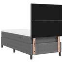 LED Box Spring Bed Lys Grå og Hvid 90 x 190 cm Velourstof
