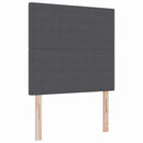 LED Box Spring Bed Mørkegrå og Hvid 90 x 190 cm Velourstof