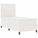 LED Box Spring Bed Creme og hvid 100 x 200 cm Velourstof