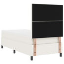 LED Box Spring Bed Creme og hvid 100 x 200 cm Velourstof
