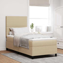 LED Box Spring Bed Lys Grå og Hvid 100 x 200 cm Velourstof