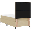 LED Box Spring Bed Lys Grå og Hvid 100 x 200 cm Velourstof