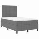 LED Box Spring Bed Lys Grå og Hvid 120 x 190 cm Velourstof