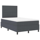 LED Box Spring Bed Mørkegrå og Hvid 120 x 190 cm Velourstof
