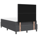 LED Box Spring Bed Mørkegrå og Hvid 120 x 190 cm Velourstof