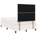 LED Box Spring Bed Creme og hvid 120 x 190 cm Velourstof