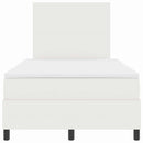 LED Box Spring Bed Creme og hvid 120 x 190 cm Velourstof
