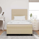 LED Box Spring Bed Lys Grå og Hvid 120 x 190 cm Velourstof