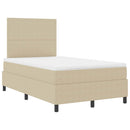 LED Box Spring Bed Lys Grå og Hvid 120 x 190 cm Velourstof