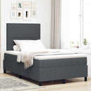 LED Box Spring Bed Mørkegrå og Hvid 120 x 200 cm Velourstof