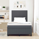 LED Box Spring Bed Mørkegrå og Hvid 120 x 200 cm Velourstof