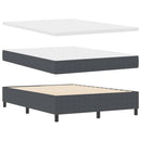 LED Box Spring Bed Mørkegrå og Hvid 140 x 200 cm Velourstof