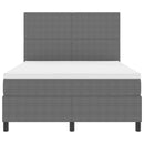 LED Box Spring Bed Lys Grå og Hvid 160 x 200 cm Velourstof