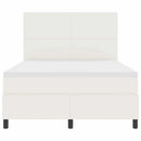 LED Box Spring Bed Creme og hvid 160 x 200 cm Velourstof
