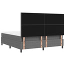 LED Box Spring Bed Lys Grå og Hvid 180 x 200 cm Velourstof