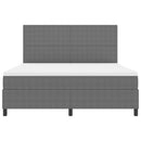 LED Box Spring Bed Lys Grå og Hvid 180 x 200 cm Velourstof