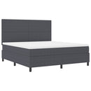 LED Box Spring Bed Mørkegrå og Hvid 180 x 200 cm Velourstof