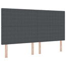 LED Box Spring Bed Mørkegrå og Hvid 180 x 200 cm Velourstof
