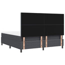 LED Box Spring Bed Mørkegrå og Hvid 180 x 200 cm Velourstof