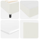 LED Box Spring Bed Creme og hvid 200 x 200 cm Velourstof