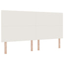 LED Box Spring Bed Creme og hvid 200 x 200 cm Velourstof