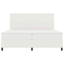 LED Box Spring Bed Creme og hvid 200 x 200 cm Velourstof
