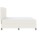LED Box Spring Bed Creme og hvid 200 x 200 cm Velourstof