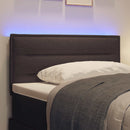 LED sengegavl med LED-lysstrimler Mørk Brun 80 cm Stof